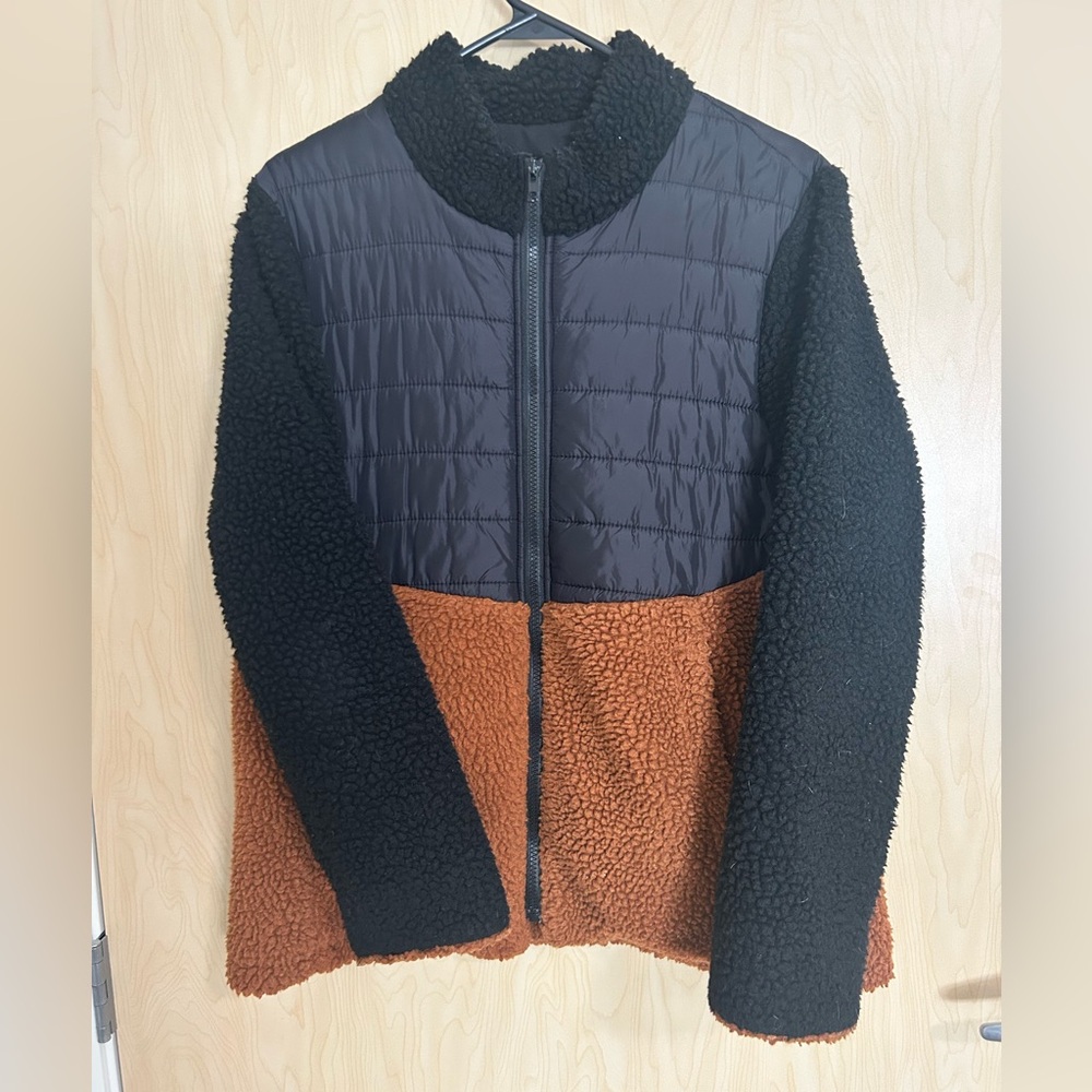 Fall Puffer jackets with teddy sleeves Sz Small - Picture 2 of 6